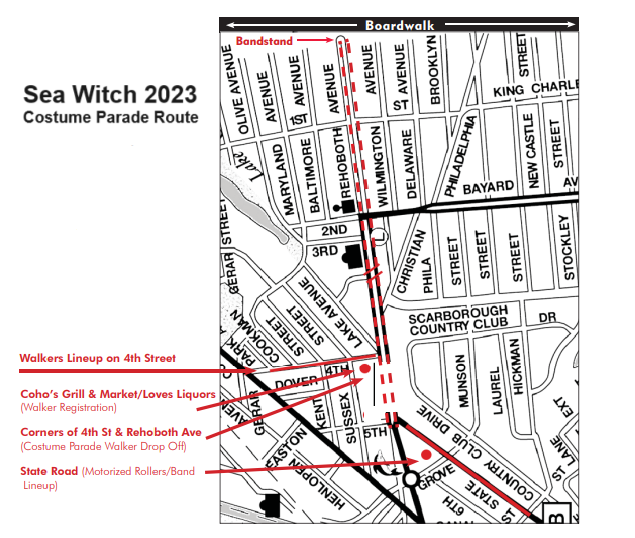 Sea Witch 2023 costume parade route
